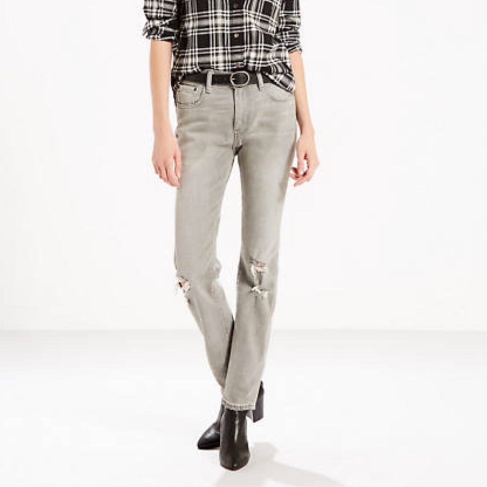 LEVI’S 505 C Gray Distressed Jeans